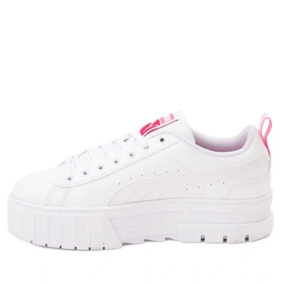 Puma White and Pink Floral Sneakers - Picture 2 of 6